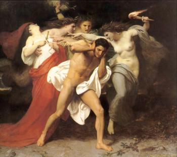 William-Adolphe Bouguereau : Les Remords d'Oreste (The Remorse of Orestes, Orestes Pursued by the Furies)